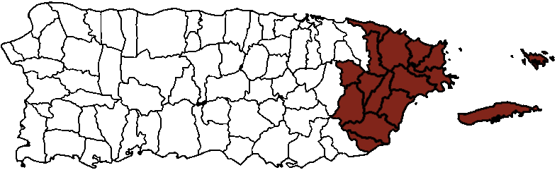 Mapa Área Este Puerto Rico